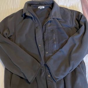 Garage oversized fleece shirt jacket, grey, size XS